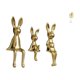 thumbnail image 1 of Figura decorativa abstracta de conejos con hojas metálicas, ideal como centro de mesa, estantería, escritorio o armario., 1 of 8