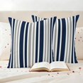 thumbnail image 3 of Navy Blue Grey Striped Outdoor Waterproof Pillow Covers, Modern Minimalist Ombre Lines Decorative Square Throw Pillowcase Sofa Cushion Sham for Patio/Couch/Chair, 24"x24" 2 Pack, 3 of 8