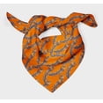 thumbnail image 3 of Bimba Orange Laurel Leaves Pure Silk Printed Head Bandanas Summer Neck Wrap Scarf 40 x 40 Inches, 3 of 6