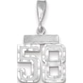 thumbnail image 1 of 14k White Gold Small Diamond-cut Number 58 Pendant / Charm, 1 of 1