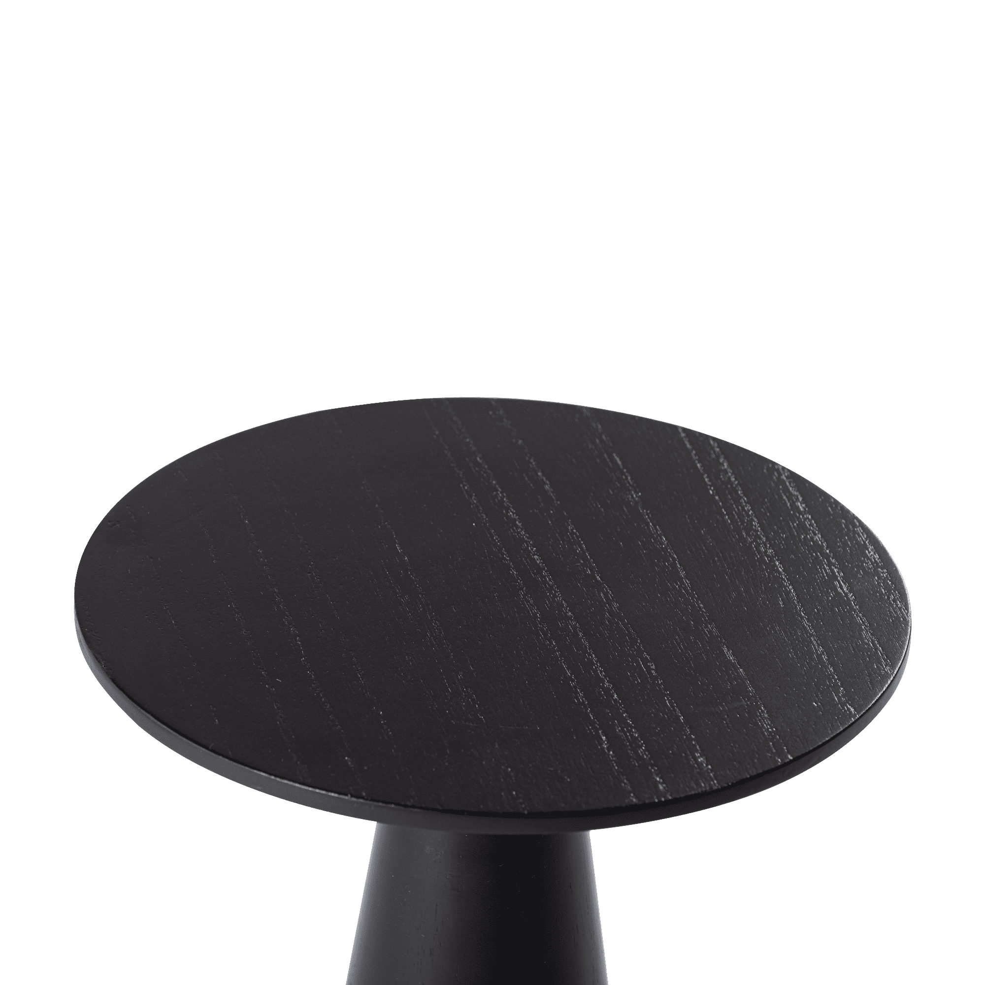 COZAYH Farmhouse Pedestal Small End Table Round Martini Table Wood Plant Stand Rustic Drink Table for Small Space Living Room, Bedroom, Black