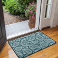 thumbnail image 2 of Teal Paisley Pattern Door Rugs,Washable Non Slip Door Mats Indoor,Decorative Door Mats,Entry Mat Indoor for Entrance,Bedroom,Kitchen,Bathroom,30"x17", 2 of 6