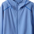 thumbnail image 3 of Cethrio Girls Sun Protection Jackets, Summer Zip up Long Sleeve Lightweight Kids Rash Guard Outerwear with Hood Blue Size 6, 3 of 4