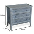 thumbnail image 2 of Rena Side End Table with 3 Drawers- 28 Inch Rustic Blue Mahogany Wood, 2 of 5