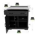 thumbnail image 4 of Uforic Kitchen Island Table with Drop Leaf & Storage, Kitchen Cart with Power Outlets, Black, 4 of 8