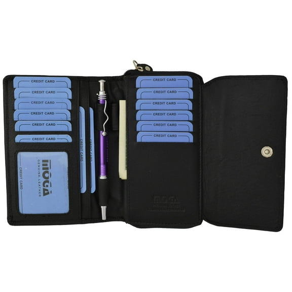 Moga High End Leather Ladies Purse Credit Card ID Money Pen Holder Wallet 93334