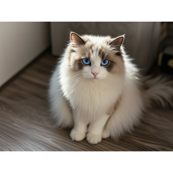 5D Diamond Painting Ragdoll Cat Kitten Diamond Art DIY Kits Full Round Drill Rhinestones by Number Embroidery Arts and Crafts for Living Room Home Wall Decor 12x16 inch / 30x40cm