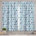 thumbnail image 2 of Ambesonne Cartoon Dino Valance & Curtain, Blue Tones Dinosaurs, 55"x45", Pale Blue Multicolor, 2 of 7
