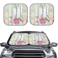 thumbnail image 2 of Windshield Sun Shade, Vintage Wood with Floral Foldable Car Sun Shade Windshield for Front, 2 Pieces, 2 of 7