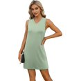 thumbnail image 4 of V-Neck Sleeveless with Split Summer Casual Beach Dress for Women Green XL, 4 of 9