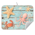 thumbnail image 5 of Ryvnso Starfish Octopus on Wooden Dish Drying Mat for Kitchen Countertop 18x24 Large Dish Pad Drainer Rack Dish Sink Mats, 5 of 7