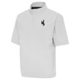 thumbnail image 2 of Men's Antigua Gray Wyoming Cowboys Brisk Short Sleeve Quarter-Zip Windshirt, 2 of 3