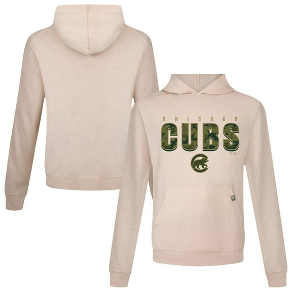 Men's Levelwear  Khaki Chicago Cubs Relay Protect Pullover Hoodie