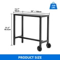 thumbnail image 4 of Dextrus 39" Rectangular Iron Plate Patio Bar Table with Sturdy and Weather-Resistant Features, Gray, 4 of 6