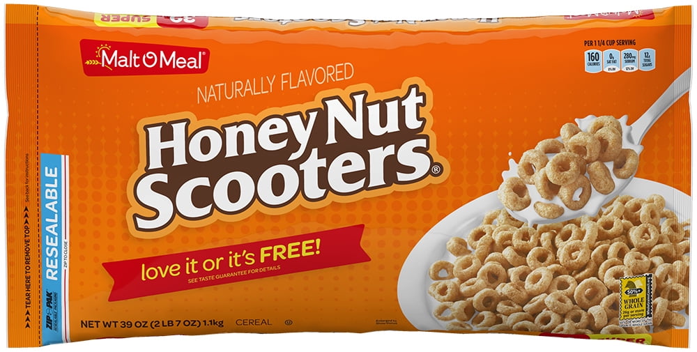 MaltOMeal Honey Nut Scooters® Breakfast Cereal, Whole Grain, Super