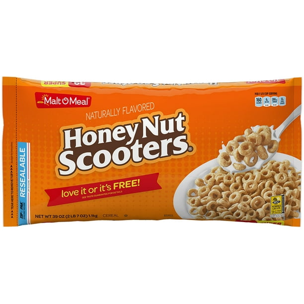 MaltOMeal Honey Nut Scooters® Breakfast Cereal, Whole Grain, Super