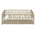 thumbnail image 5 of Twin Daybed with 2 Drawers,Solid Pinewood Bed Frame with 4 Side Safety Guardrails,Kids Montessori Bed Wood with Slats Support,No Box Spring Needed,for Dorm,Bedroom,Guest Room, 5 of 9