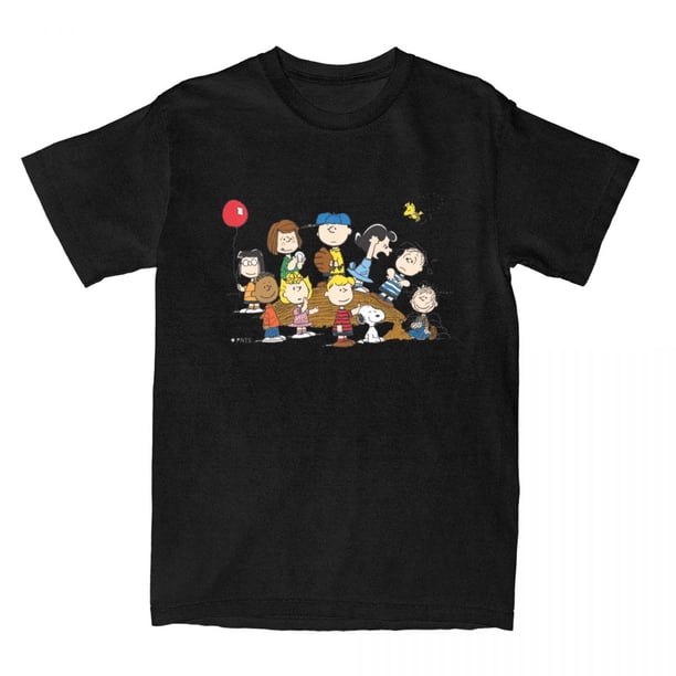 Camisetas con personajes de cómics de Peanuts para hombres y mujeres, divertidas camisetas con estampado de Snoopy, Charlie Brown y dibujos animados, 100 % algodón