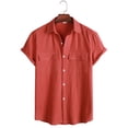 thumbnail image 1 of Waiimak Men'S Summer Fashion Short Sleeve Casual Solid Color Button-Up Shirts, 1 of 9