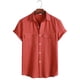 thumbnail image 2 of Camisas abotonadas casuales de color sólido de manga corta de moda de verano para hombres Pompotops  oipoqjl42958, 2 of 9
