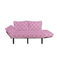 thumbnail image 2 of Pink Futon Couch, Intricate Flower Motifs Petals and Leaves Retro Renaissance Tile, Daybed with Metal Frame Upholstered Sofa for Living Dorm, Loveseat, Pale Pink Pink, by Ambesonne, 2 of 4
