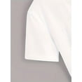 thumbnail image 3 of Camiseta con estampado floral y de conejito de Pascua para mujer. Cuello redondo informal, manga corta, mezcla modal, lavable a máquina. Ideal para primavera, verano y otoño. Para adultos, hombres y m, 3 of 6