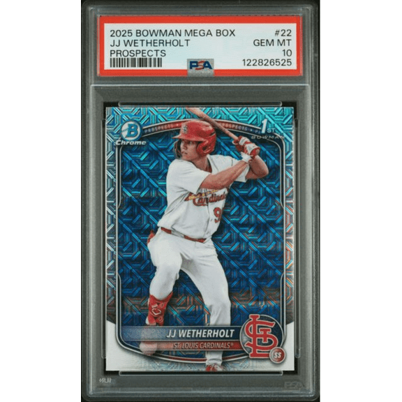 Graded 2025 Topps Bowman Mega Box JJ Wetherholt #22 Prospects Rookie RC Baseball Card PSA 10 Gem Mint