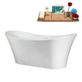 thumbnail image 2 of 67" Streamline B-320-93-BNK Soaking Freestanding Tub and Tray With Internal Drain in Brushed Nickel, 2 of 10