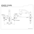 thumbnail image 2 of Kingston Brass KS4328GL Georgian Two-Handle Deck Mount Roman Tub Faucet, Brushed Nickel, 2 of 4
