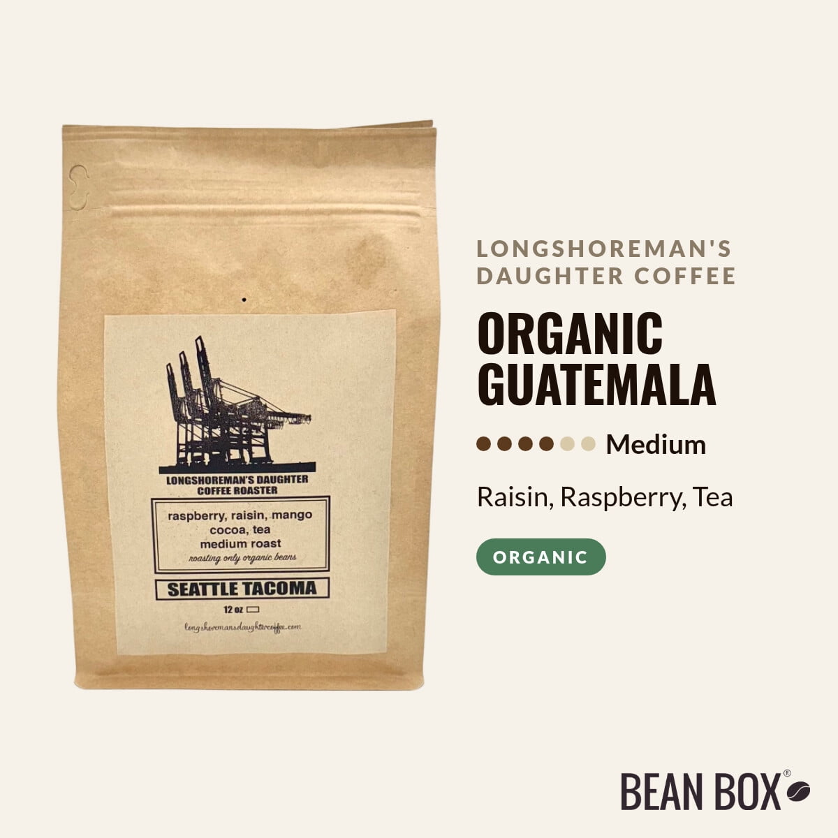 Organic Guatemala - Roasted by Longshoreman's Daughter Coffee - Whole Bean Coffee - 12oz Bag