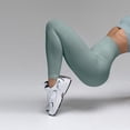 thumbnail image 2 of QWKLEAJ Womens Ribbed High Waist Leggings Seamless Stretch Tight Fitness Workout Yoga Pants Blue S, 2 of 3