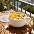 thumbnail image 4 of Tasse Isolée avec Couvercle Grande Tasse à Soupe et Assiette pour Ragoûts de Café Rangement des Aliments Idéal, 4 of 5