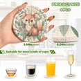 thumbnail image 3 of Cute Fox in Floral Bouquet Coasters with Holder for Coffee Table 6 Pcs Drink Coaster Sets Absorbent for Home Decor 4 inch, 3 of 7
