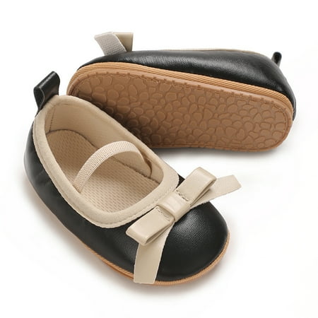 Baby Sweetie Infant Baby Girls Mary Jane Flats Bowknot Princess Wedding Dress Shoes Non-Slip Crib Shoes