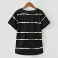 thumbnail image 5 of Girls Shirts Summer Casual Short Sleeve Buttons Striped Tunic Tops Girls' Tops Black 6 Years-7 Years, 5 of 7