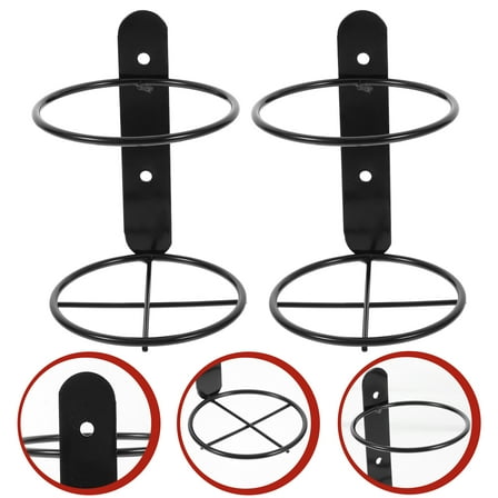 OUNONA Wall Mounted Wine Rack Black Iron Home Bar Wine Bottle Holder for Knife Storage 2Pcs Single Bottle Rack