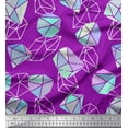 thumbnail image 1 of Soimoi Purple polyester Crepe Fabric Crystal Stone Geometric Printed Fabric 1 Yard 42 Inch Wide, 1 of 3