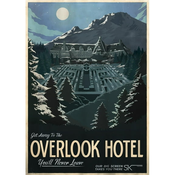 The Shining Poster, Overlook Hotel Maze Horror Movie Posters, Vintage Horror Decor Bedroom Poster, Hanging Art Prints,Painting Art, Dining Room Wall Decor Ideas, Art Deco Frameless 12x16inch