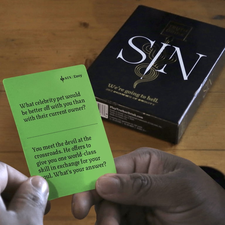 Truth Or Drink: Sin Edition Adult Party Game By Cut 250 Questions Inspired By 7 Deadly Sins Ages 21 2 Players 30 Mins Stand Alone Or Expansion