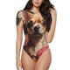 thumbnail image 1 of Balery Vintage Red Flower Chihuahua Body de cuello redondo de manga corta para mujer Tops de manga corta Tops básicos-XX-Large, 1 of 7