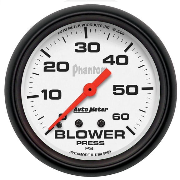 Auto Meter 2-5/8in Phantom Blower Press. Gauge 0-60