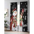 thumbnail image 5 of Semi Sheer Window Curtains 96 Inches Long, Black Christmas Snowman Rod Pocket Voile Silky Chiffon Curtain Treatment Drapes for Kitchen, Living Room, Xmas Botanical Birds Snowflake 52"x96", 2 Panels, 5 of 9