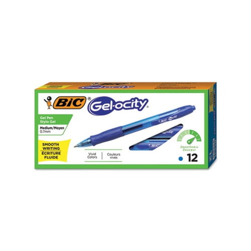 Gel-ocity Retractable Gel Pen 0.7mm, Blue Ink, Translucent Blue Barrel, Dozen