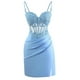 thumbnail image 3 of Vestido de fiesta Clothfun con apliques de encaje satinado, color burdeos, 3 of 7