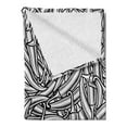 thumbnail image 2 of Food Soft Flannel Fleece Throw Blanket, Abstract Design Monochromatic Chili Peppers Modernistic Illustration, Cozy Plush for Indoor and Outdoor Use, 50" x 70", Charcoal Grey and White, by Ambesonne, 2 of 5