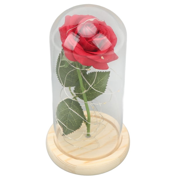 Cúpula de cristal de rosa, rosa en cúpula de cristal, rosa encantada, regalos románticos, regalo de rosa artificial, muy recomendable