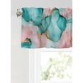 thumbnail image 6 of Valances for Windows Abstract Teal Rod Pocket Cafe Window Treatments Valance Curtains for Kitchen Bathroom Laundry Basement Windows 60"x14", 6 of 9