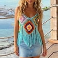 thumbnail image 5 of Mujeres de Verano Tops Casual Gancho de Mano Color Mixto Patchwork Strapless Borded Top para las Mujeres de Verano, Moda Casual Ligero, 5 of 5