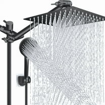 Shower Head with Hose, 8'' High Pressure Rain Shower Head, Handheld Shower Head Combo with 11'' Extension Arm, 5 Spray Settings Adjustable Shower Head with Holder, Height/Angle Adjustable