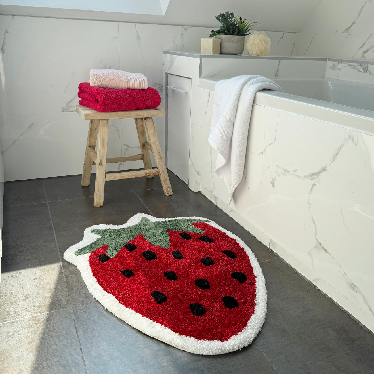 Strawberry Shaped Bath Mat